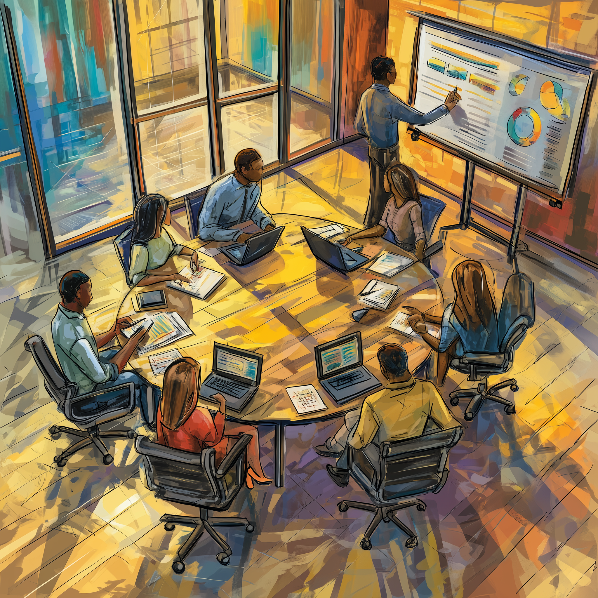 Group of employees in a hands-on session